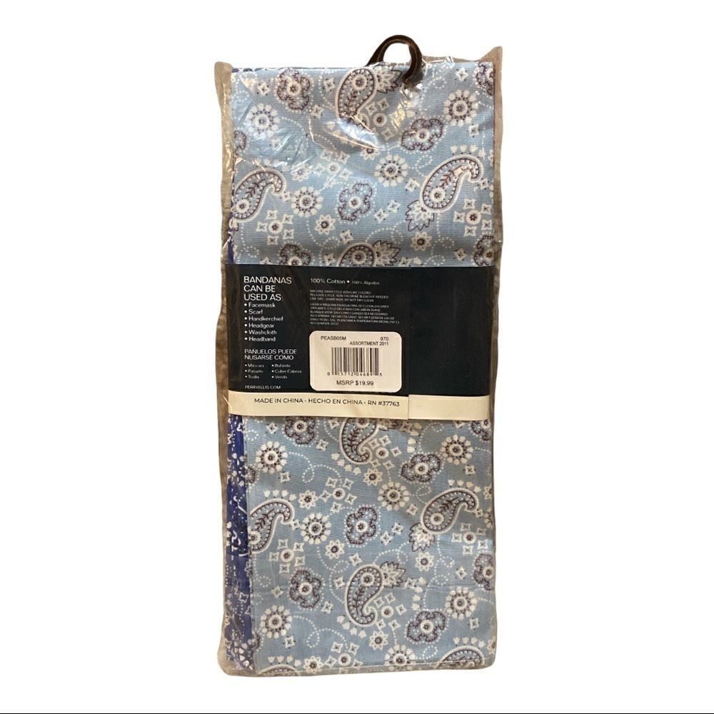 Perry Ellis Portfolio Mens Assorted 3 Pack of Red Blue & Light Blue Bandanas New - Picture 3 of 6